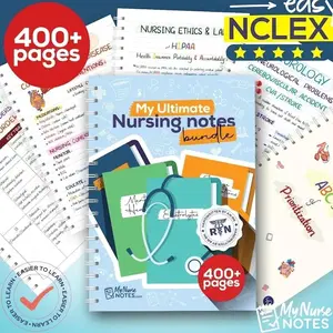 Ultimate Nursing Success Bundle: 400+ Page Handwritten Notes by an RN -  Designed to Help You Ace Nursing School