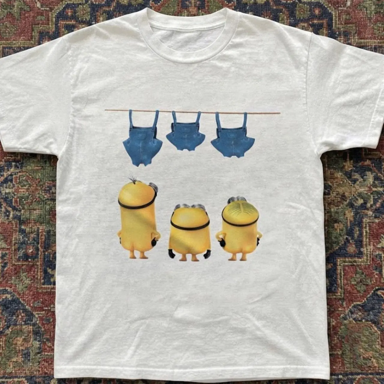 Y2k style Funny Minions Laundry Graphic T-Shirt