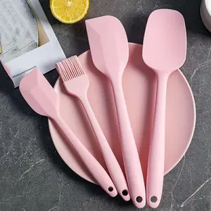 4pcs/set Silicone Baking Utensils Set, Including Spatula, Brush, Scraper, Kitchen Baking Tools