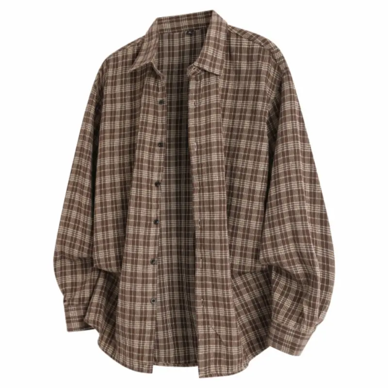 Men's American Plaid Checkered Print Button Long-Sleeve Shirt - Premium, Lightweight, Loose Casual Fit, Simple, Versatile, Comfortable Summer Top #SummerWins #FathersDayGift