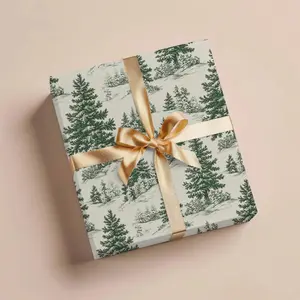 Vintage Christmas Toile Gift Wrap Holiday Gift Wrapping Paper Christmas Gift Wrap Christmas Tree Vintage Wrapping Paper Roll Gift Wrap Paper , Best of gift, Meaningful gift,Wrapping Paper 2025.(Get 1 paper cutter when buying any 5 rolls)
