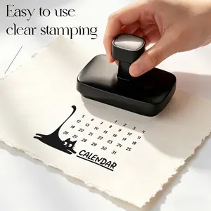 Cat Monthly Planner Stamp, 31-Day Calendar Stamp for Notebooks, Scrapbooks, Habit Tracking, Fun Stretch Cat Decorative Stamps