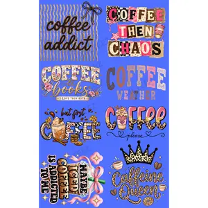 COFFEE ADDICT (1) PREMADE GANGSHEET - 22X36 DTF TRANSFERS - DIRECT TO FILM