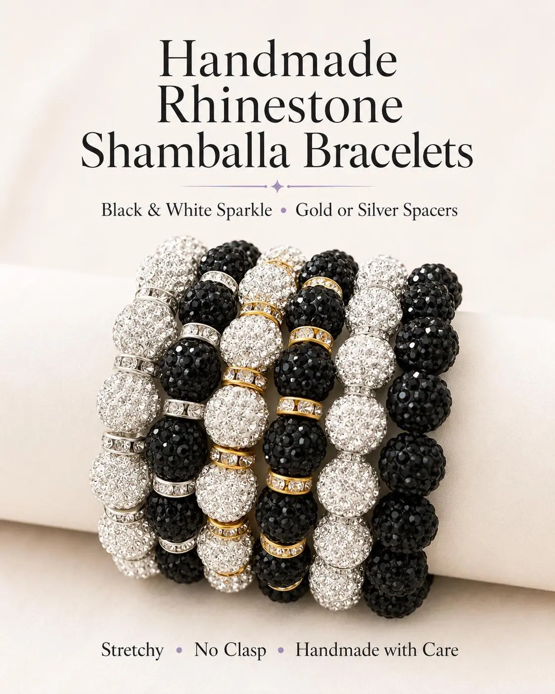 Black & White Rhinestone Bracelet