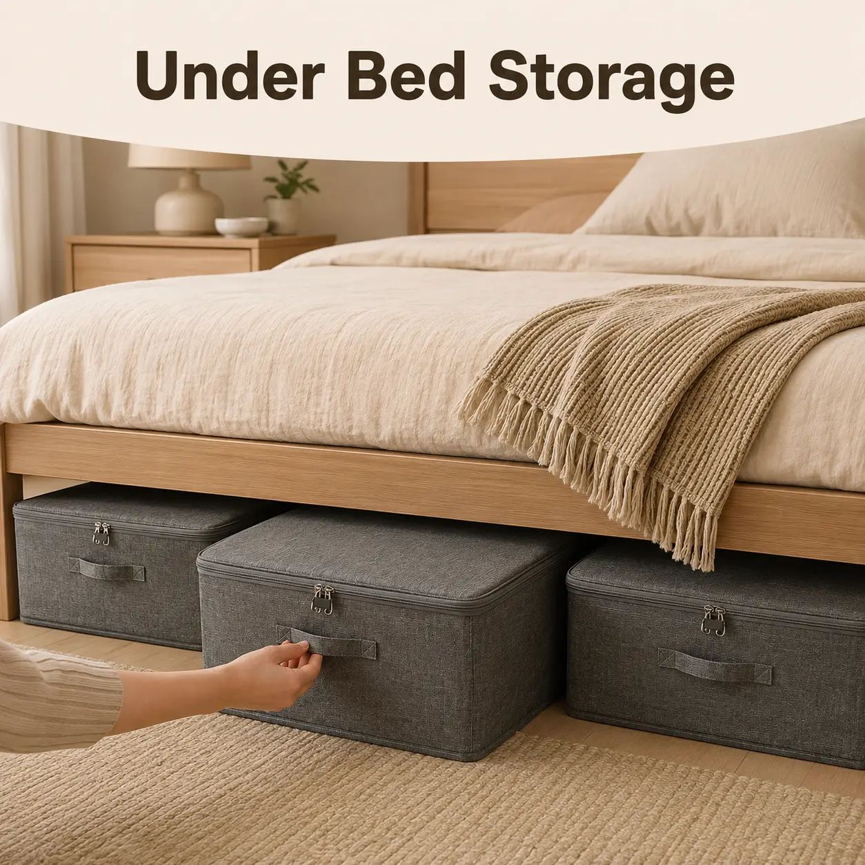 Space Saving Foldable Storage Organizer Box, Large Capacity Storage Container For Clothes, Blankets And Bedding, Ideal For Small Apartment Bedrooms And Closet Organization