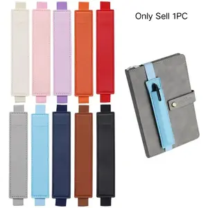 PU Leather Elastic Notebook Band Holders Adjustable Pen Sleeve Pencil Pouch Holder Strap For Notebook Binder