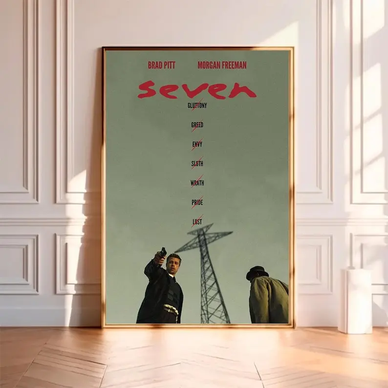 Se7en--Movie Poster,High Quality Canvas Print, Wall Art, Room Decor, Art Poster For Gift Unframed