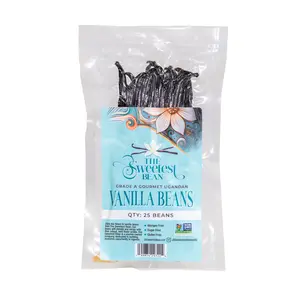 Gourmet Whole Ugandan Vanilla Beans - Grade A, Non-GMO, Organically Grown, 7-9 Inches, Perfect for Desserts & Extract