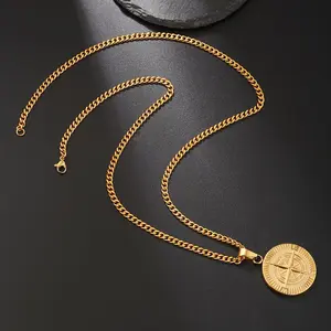 3-piece compass pendant necklace, women's casual fashion jewelry gift very fashionable and versatile necklace, the best gift for Christmas