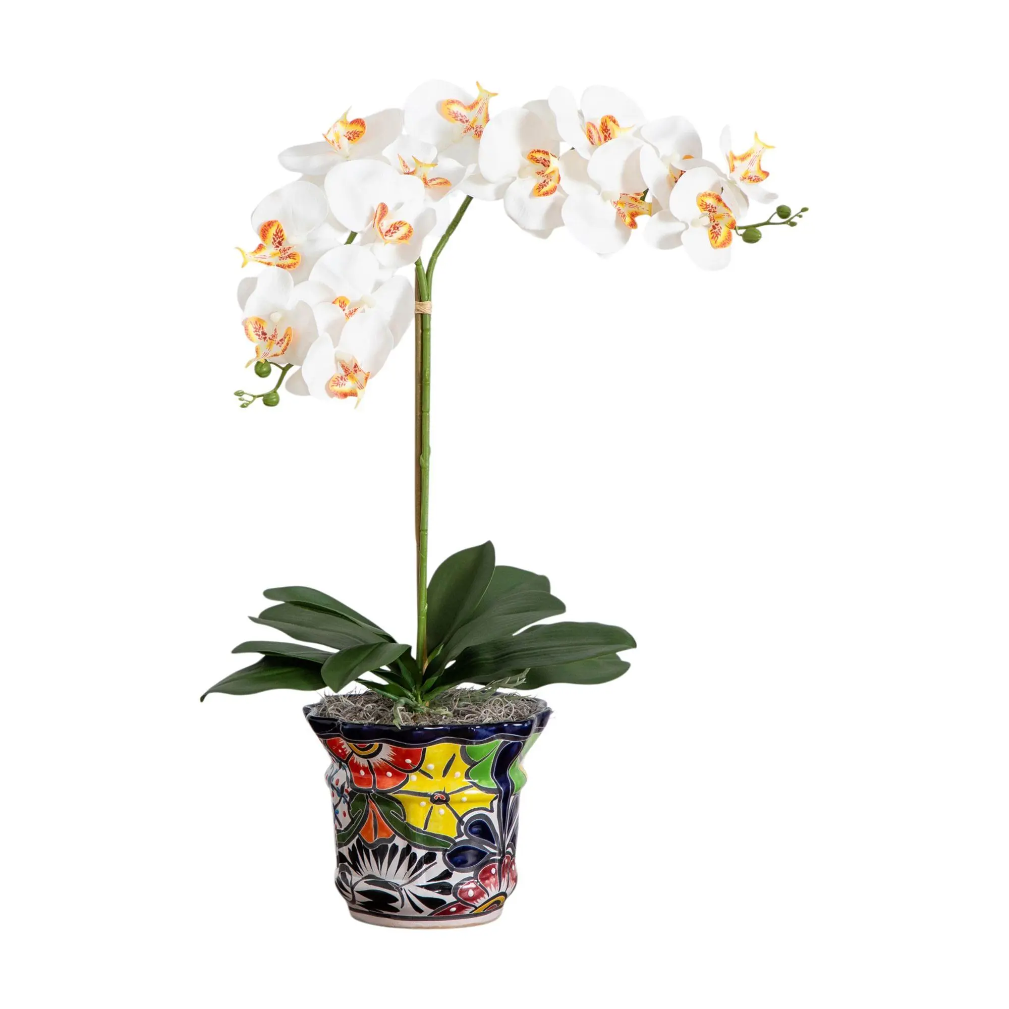 Nearly Natural 26" Double Orchid in Handmade Planter