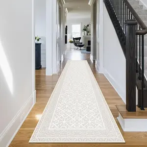 European Style Light Luxury Long Kitchen Carpet, Modern Runner Rug, Non-slip Soft Floor Mat, Stain Resistant Durable Corridor Carpet, Easy To Clean Entrance Carpet
