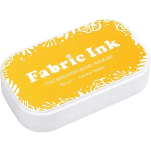Large Yellow Ink Pads for Rubber , 3.7x2.2 inch  Pads Permanent for Fabric Paper