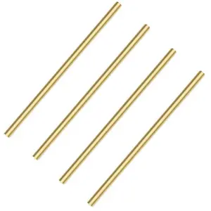 4 count 1/2 inch Solid Round Brass Rod Lathe Bar Stock Kit for DIY Craft Tool, 12.5mm / 1/2 inch in Diameter 12 inch in Length
