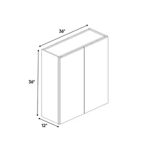 RTA - Liberty Shaker Black - Double Door Wall Cabinet - 36"W x 36"H x 12"D