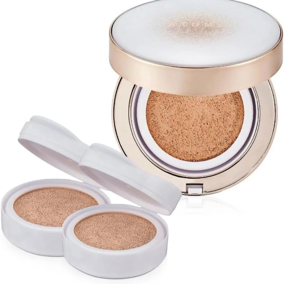 Gold collagen essence cushion foundation (plus 2 refills) long-lasting, moisture, glowing.
