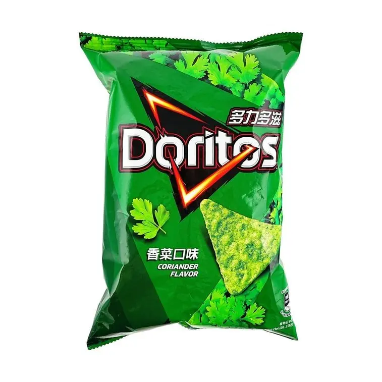 Doritos Taiwan Cilantro Flavored Crunchy Snack Chips, Crispy Corn Snack, 68g
