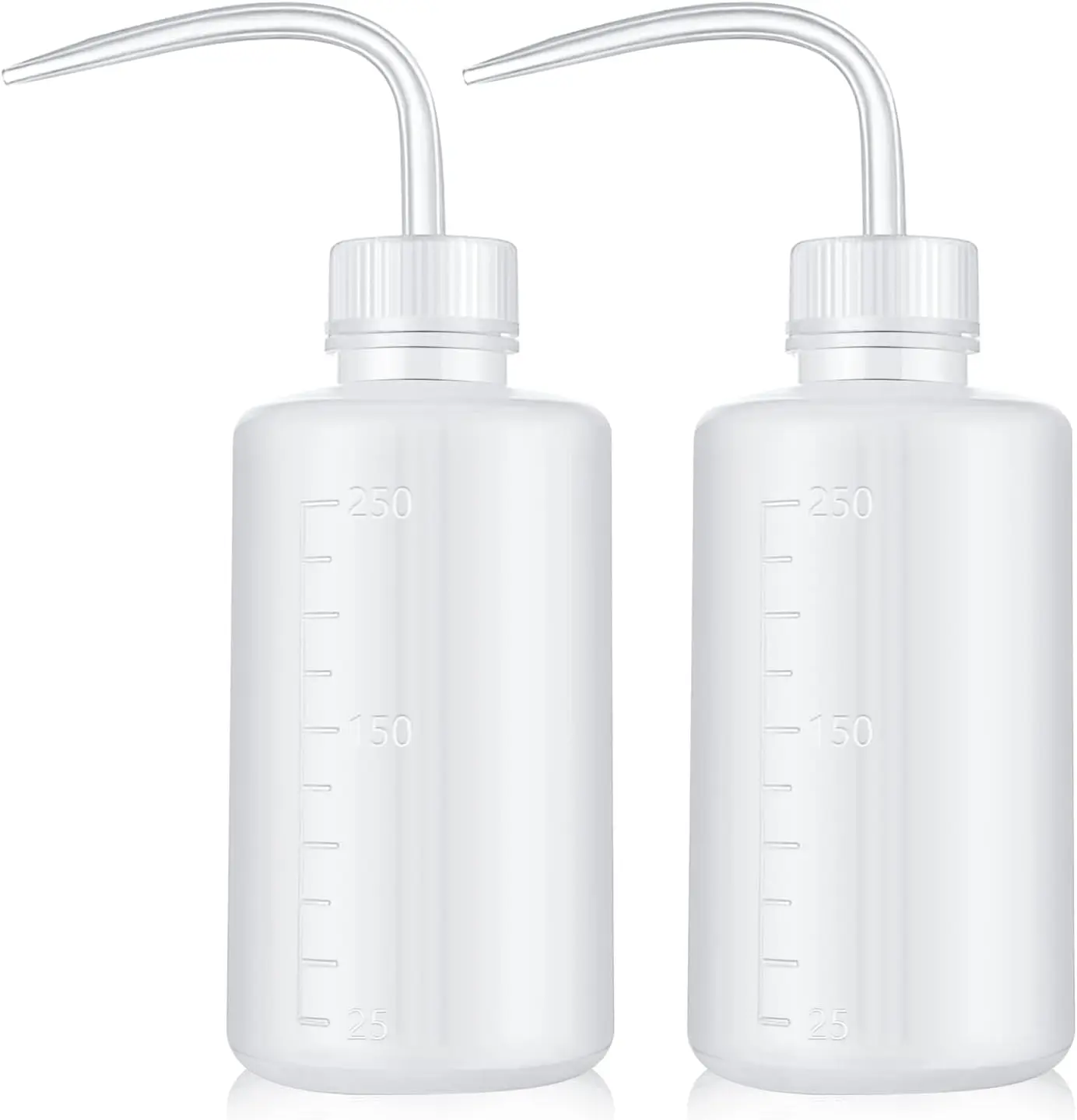 Wash Bottle 2pcs 250ml/8oz Safety Watering Tools, Economy Plastic Squeeze Washing Cleaning With Narrow Mouth Scale Labels for Medical Succulent Irrigation Plant (White)
