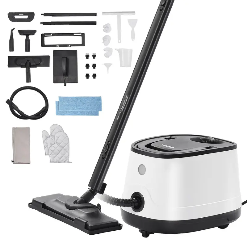 1500W Steam Cleaner Multipurpose Steamer with 27 Accessories，Household Steamer with 51 oz Large Water Tank for Cleaning,  Heavy Duty Rolling Cleaning Machine for Carpet, Floors, Windows and Cars