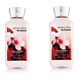 Bath & Body Works Japanese Cherry Blossom Signature Collection Body Lotion 8 fl oz (236 ml) - New Formula (2 Pack)