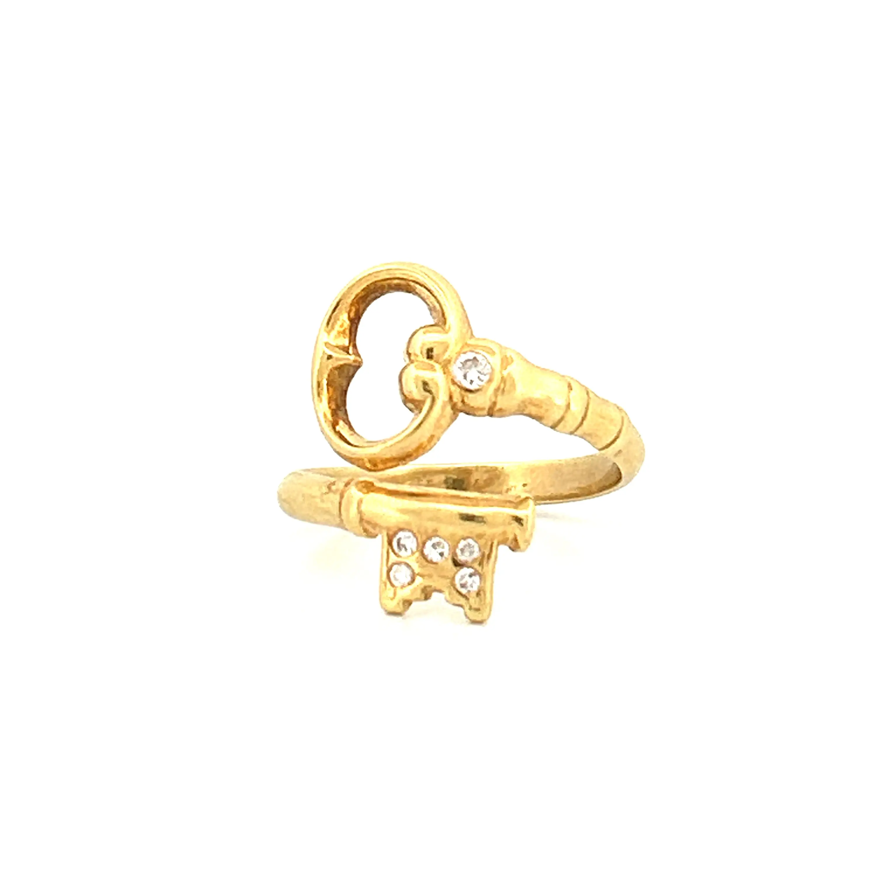 14K Gold Open Key Ring