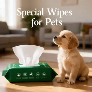 Pet Wet Wipes for Dogs and Cats, Eye Cleaning, Tear Stain Remover, Foot Bathing, Odor Eliminator, Dry and Wet Paper Towels