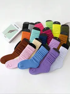 Women's Crew Socks Set of 6 Pairs, Multi-Color Loose Long Socks, Casual Fashion Daily Wear, High Quality Soft Comfortable