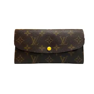 Pre-owned Louis Vuitton . Small Leather Goods Monogram Emilie Wallet (Yellow Button), Pre Owned, Authentic