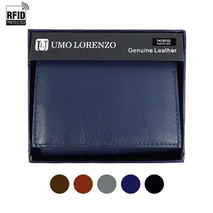 RFID Genuine Leather Tri-Fold Wallet