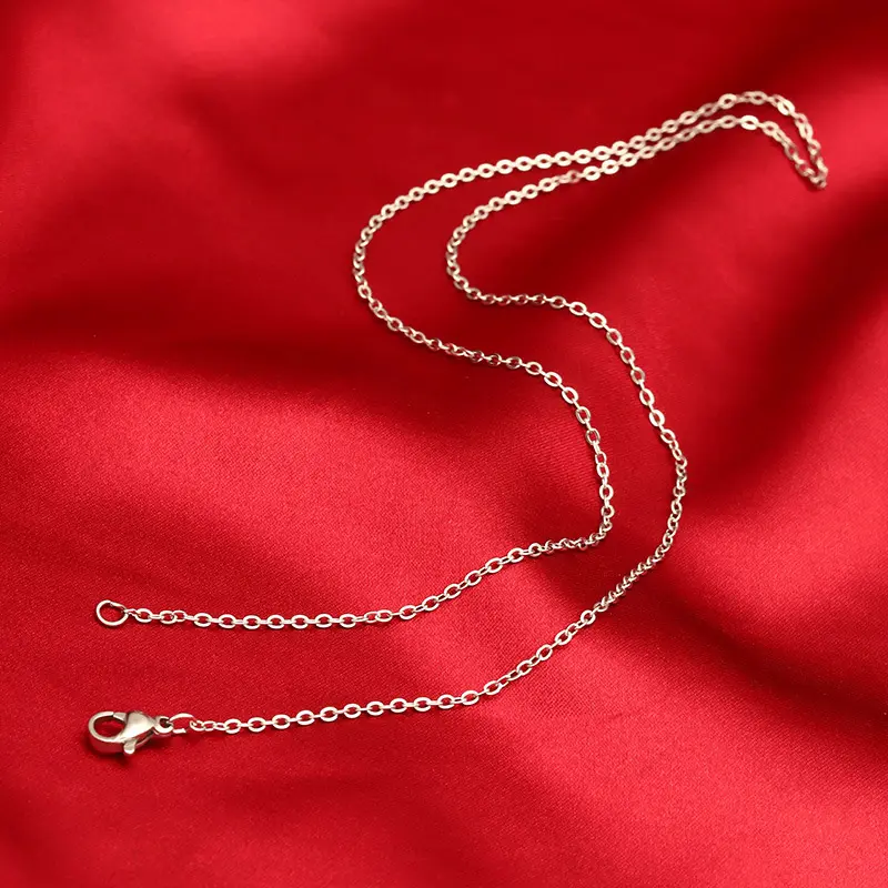 5pcs/lot 925 Sterling Silver Chain necklace,Fashion Men/Women DIY Jewelry Rolo Chain 1mm Necklace 16 18 20 22 24"