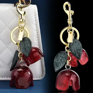 Rose Flower Keychain Crystal Flower Bag Pendant Women Tassel Flower Bag Accessories  custumes tiny  trinkets