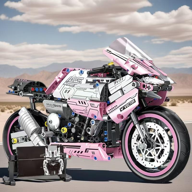 2453 Piece Motorcycle Building Model Kit, Building Blocks, Easy Assembly, Perfect Gift for Birthday, Christmas, Halloween, New Year, Party