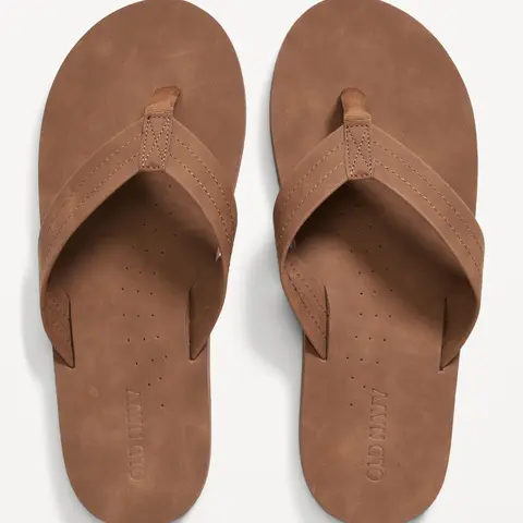 Old Navy Men's Faux-Leather Flip-Flop Sandals for Men