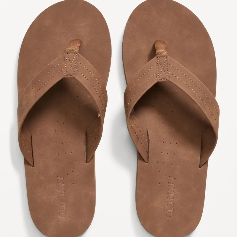 Old Navy Men's Faux-Leather Flip-Flop Sandals for Men
