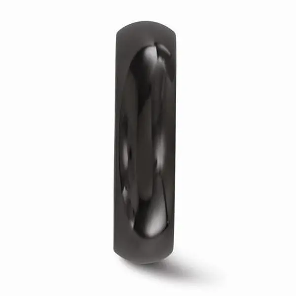 Titanium Black Titanium Polished Ring - 6mm