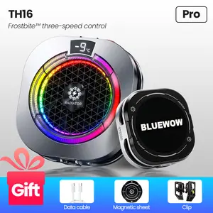 BlueWow Magnetic Cooling Fan 5 Modes 100-Level Stepless Adjustment Vibrant RGB Magnetic & Clip-on for PUBG Mobile CODM Freefire Deltaforce Mobile Rechargeable Shirt Fan