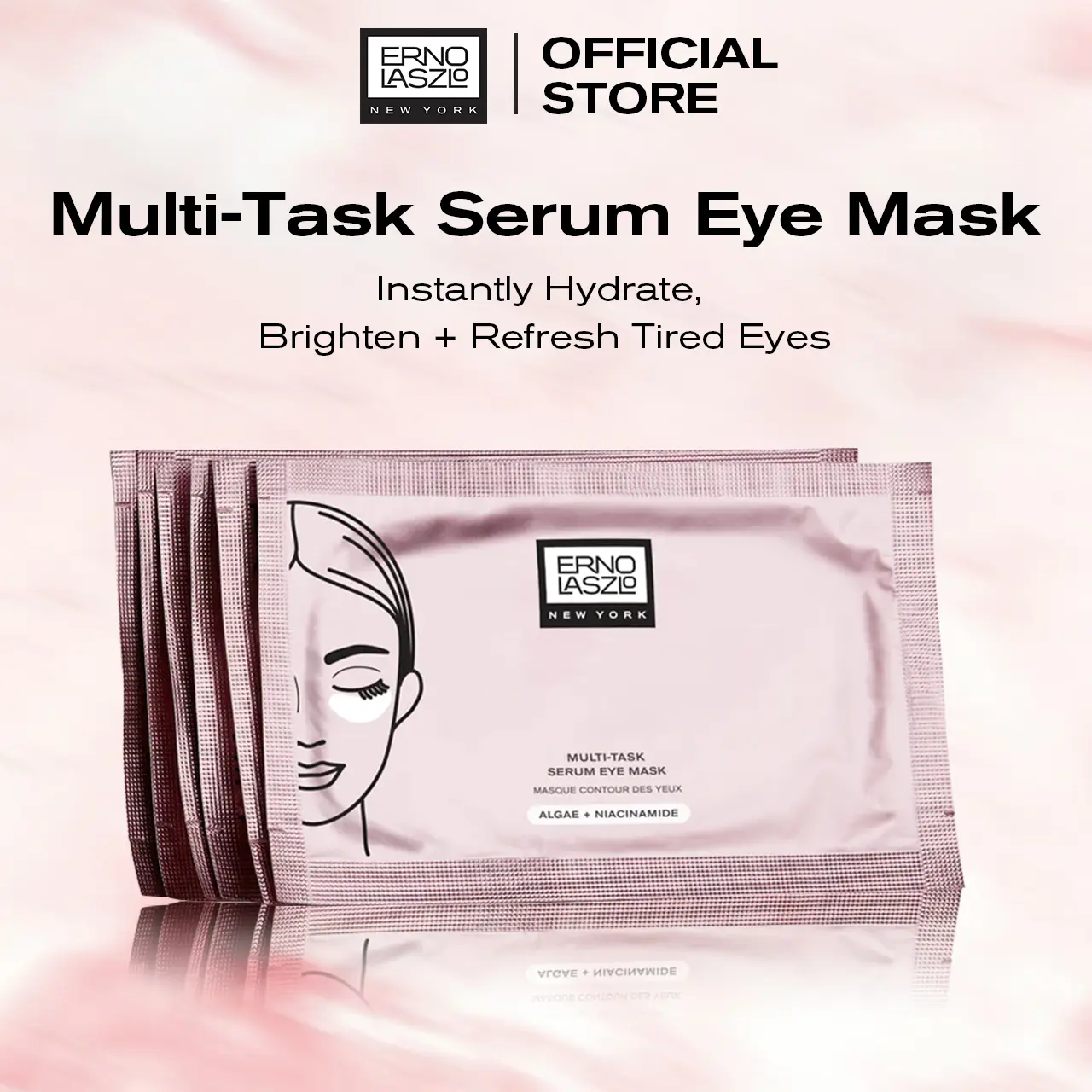 Multi-Task Serum Eye Mask Hydrate Nourish and Brighten De-puff and Improve the Appearance of Fine Lines Dark Circles and Eyes Bags Hydrogel Patches Algae Extract Niacinamide Silky Skin Care