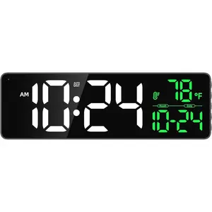 Large LED Digital Wall Clock with Date, Temperature, Auto-Brightness, Auto-DST | Big Digital Clock for Bedroom, Desk, Classroom, Living Room, Kitchen, Office, Gym, , Xmas  for Seniors