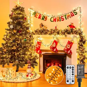 Minetom 50 Ft 1000 LED Cluster Lights Christmas Tree Lights Outdoor Christmas Firecrackers String Light, 12 Modes Timer Remote Waterproof Plug in Twinkle Fairy Light for Xmas Tree Garland Party
