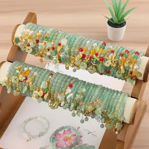 25Pcs Light Green Glass Bead Bracelets - Casual Additions for Women Featuring Lucky Charms, Ideal for Everyday Use, Travel Attire, And Holiday Presents