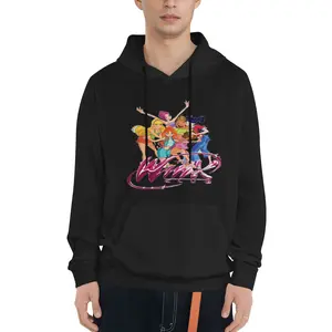 Winx Club 1 Print Hoodie, Casual Polyester Knit Fabric Pullover, Loose Fit,  with Kangaroo Pocket