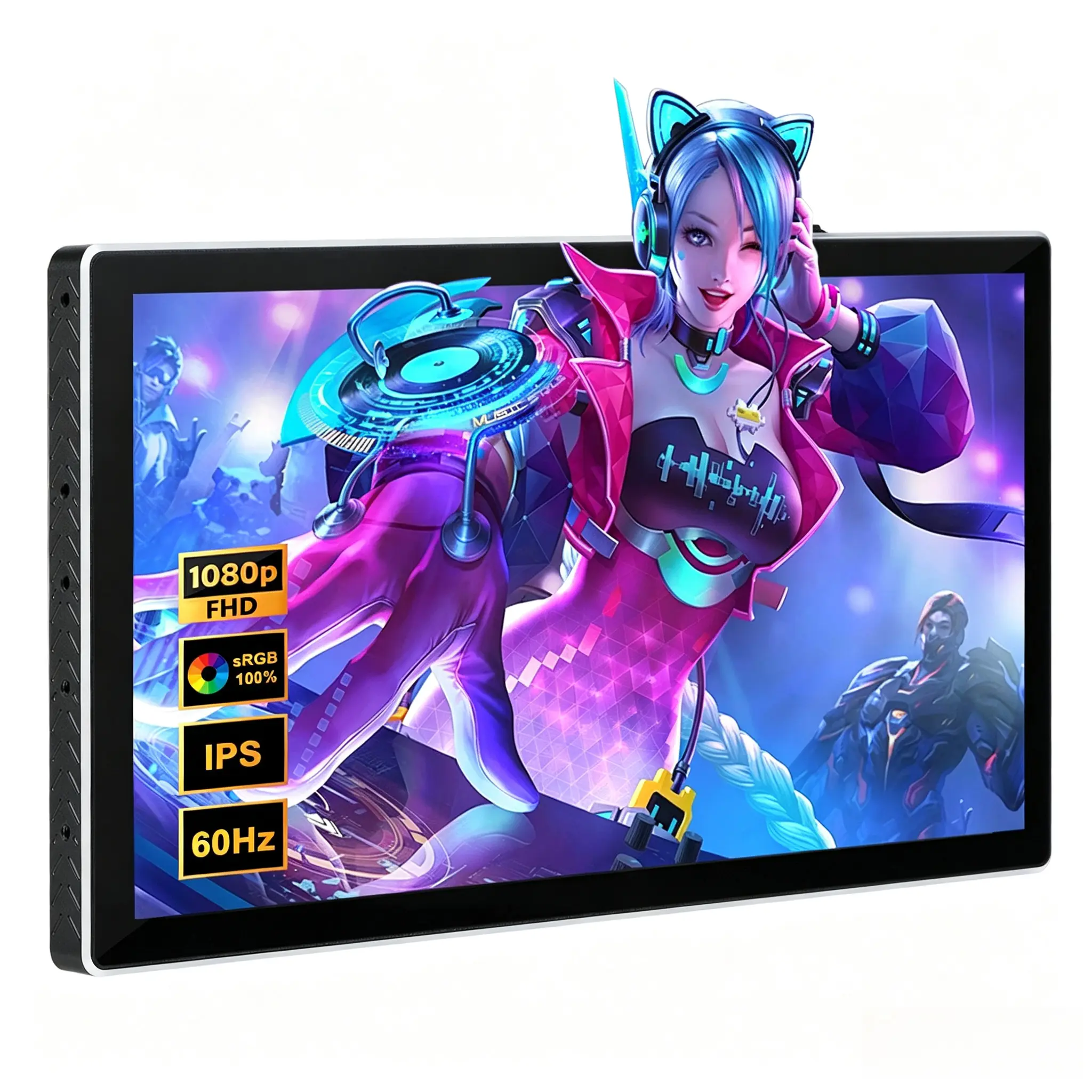7-inch Portable Touchscreen Monitor, PC Accessories Mini PC IPS 1080P LCD Display, Second Screen for Gaming, Switch, PS5, Xbox, Laptop & PC, USB-C, HDMI, Ultra-Thin Sensor Panel for CPU/GPU/System Stats, Portable Monitor Minis, 1080P Fhd, Aluminum Shell,