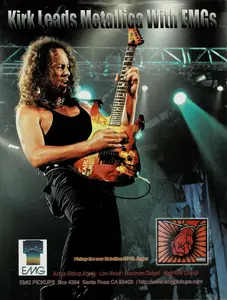 KIRK HAMMETT of METALLICA - EMG PICKUPS - 2003 Print Advertisement
