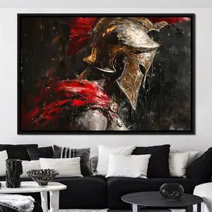 Thoughtful Spartan Reflections Poster, Bold Warrior Wall Art, Gladiator Theme, Historical Decor, Quality Paper 8x12 to 27x40inch
