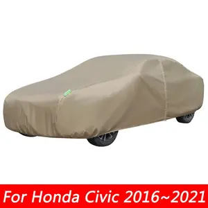 Car cover for Honda Civic 2016~2021, Oxford cloth rainproof, dustproof, sunscreen, heat insulation car cover, all-season universal car jacket, easy to install, waterproof and durable, thickened cold-proof car cover, ideal choice for outdoor use