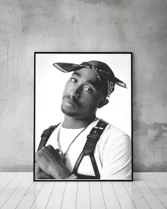 Tupac Shakur Poster, Rapper Poster, Black And White, 2Pac Print, 2Pac Poster, Tupac Print, Music Classroom Decor, Music Wall Art, Rap Poster