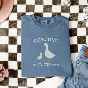 [Saleup to 75%] Comfort Colors Silly Goose Pregnancy Shirt,Pregnancy Announcement to Husband, First Time Mom Gift,Comfort Colors Pregnancy Shirt,Expecting Mom Gift - TrendWear US