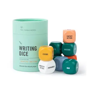 Two Tumbleweeds Writing Dice — 9 Color-Coded Wood Dice for Creative Writing Inspiration & Overcoming Writer's Block Perfect Gift for Writers Authors Students and Teachers