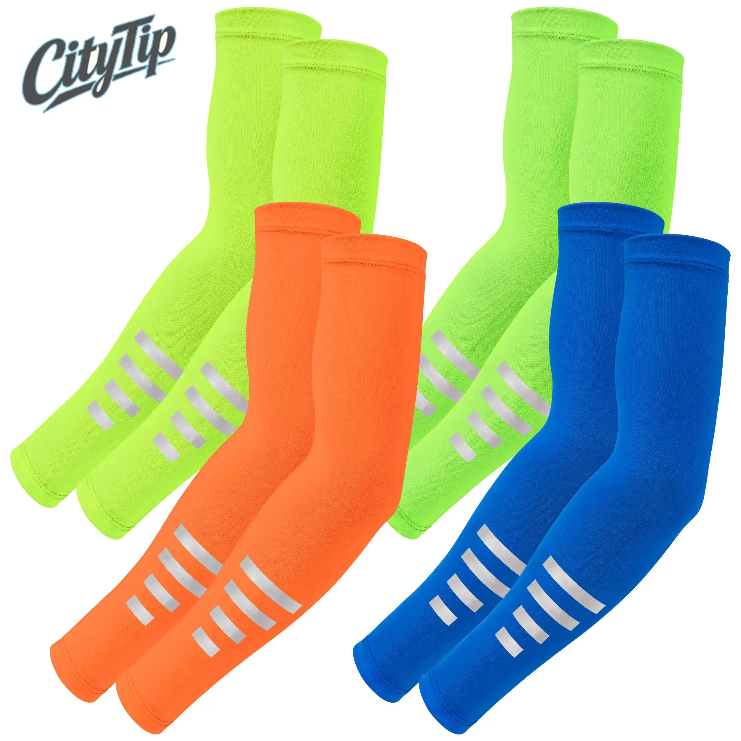 Manicotti Braccio Riflettenti con Protezione Solare UV, Manicotti Sportivi Traspiranti Unisex, per Ciclismo Corsa Notturna Trekking Escursionismo Attività all'Aperto Estive