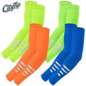 Manicotti Braccio Riflettenti con Protezione Solare UV, Manicotti Sportivi Traspiranti Unisex, per Ciclismo Corsa Notturna Trekking Escursionismo Attività all'Aperto Estive