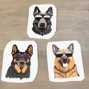 German Shepherd with Sunglasses Vinyl Stickers